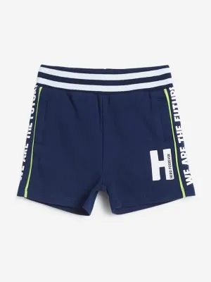 Baby HOP Indigo Panel-Detailed Shorts