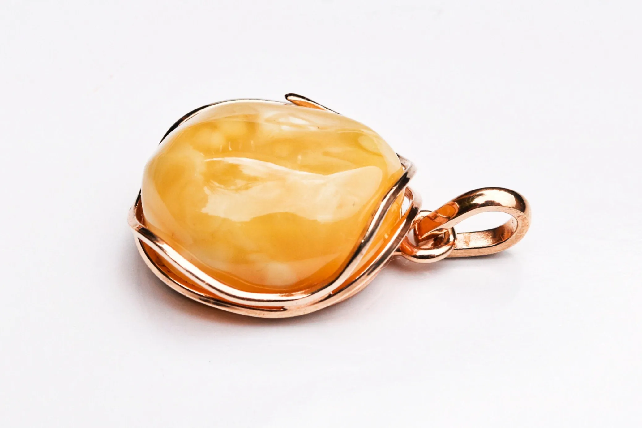 Baltic Amber Butterscotch Pendant Natural Untreated Gold Plated Jewelry 1.74" 13.6 gram 925 Silver