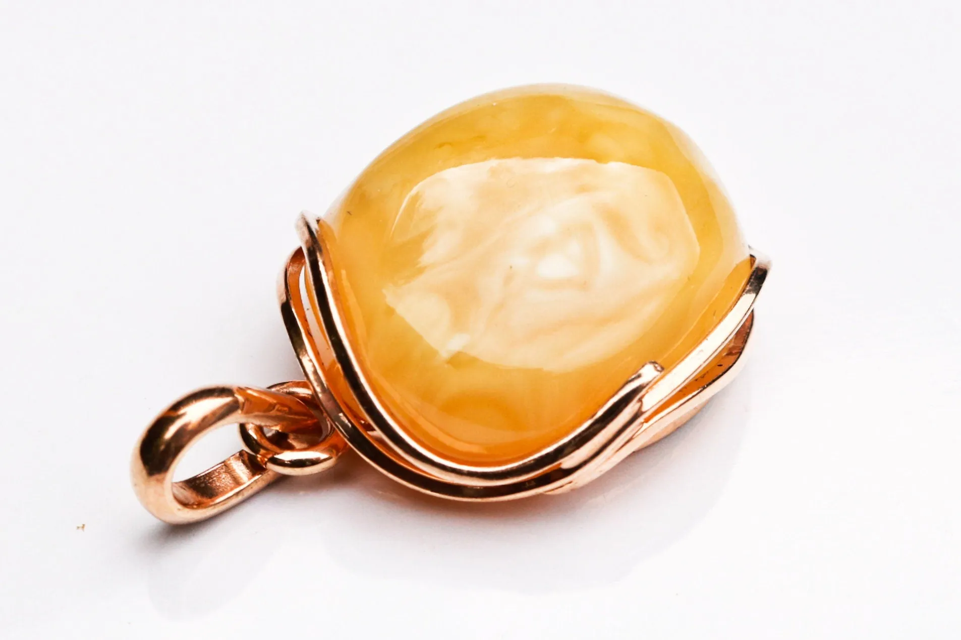 Baltic Amber Butterscotch Pendant Natural Untreated Gold Plated Jewelry 1.74" 13.6 gram 925 Silver