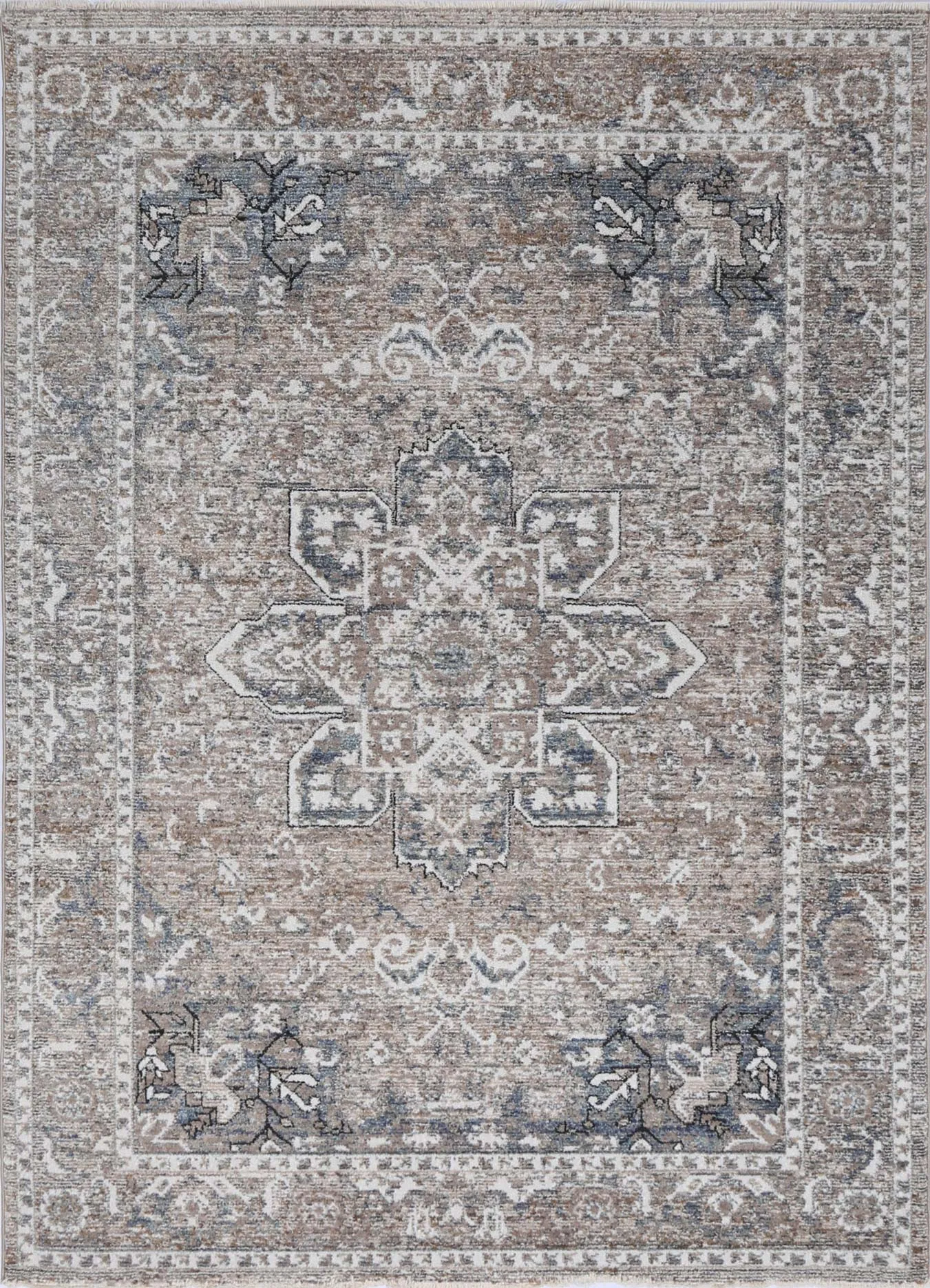 Baltimore Virginia Medallion Transitional Ash Rug