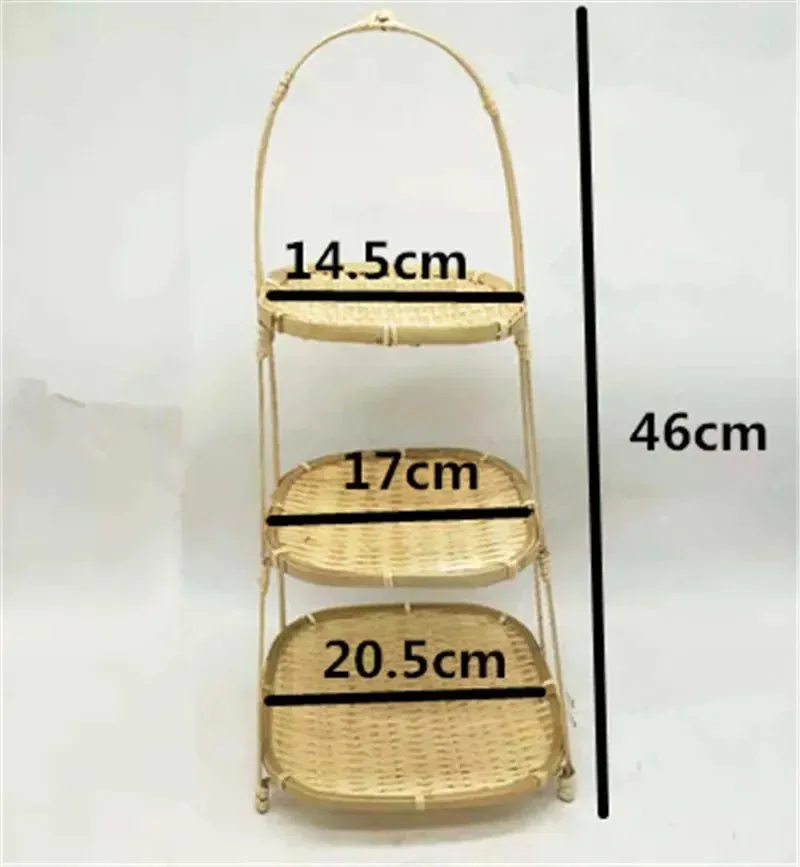 Bamboo Weaving Food Basket Rack - Chic Bamboo Food Storage and Kitchen Decor Tray