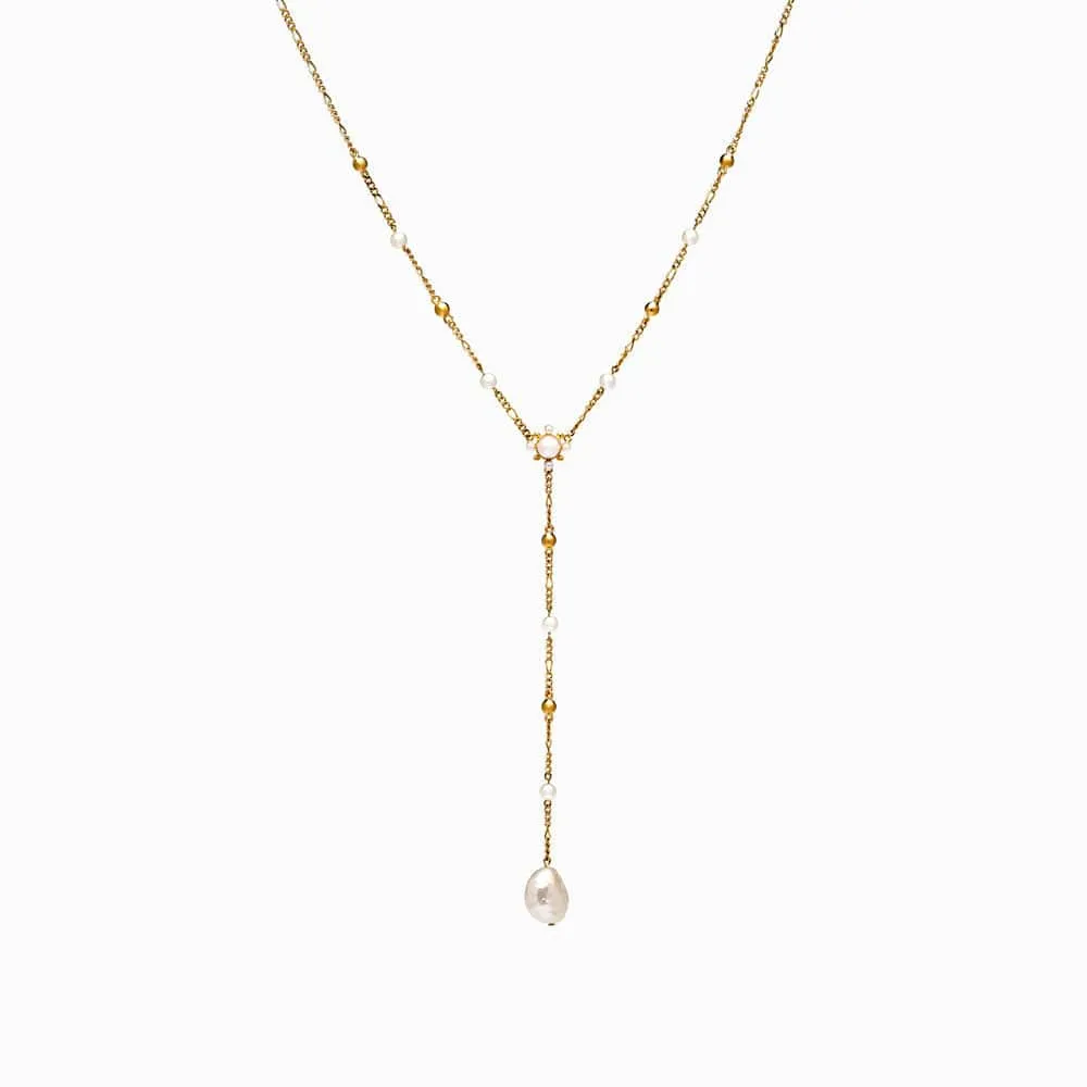 Baroque Pearl Lariat Necklace