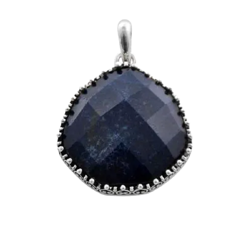 Barse Faceted Navy Quartz Pendant