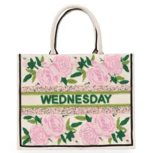 BEADED CUSTOM ROSES TOTE