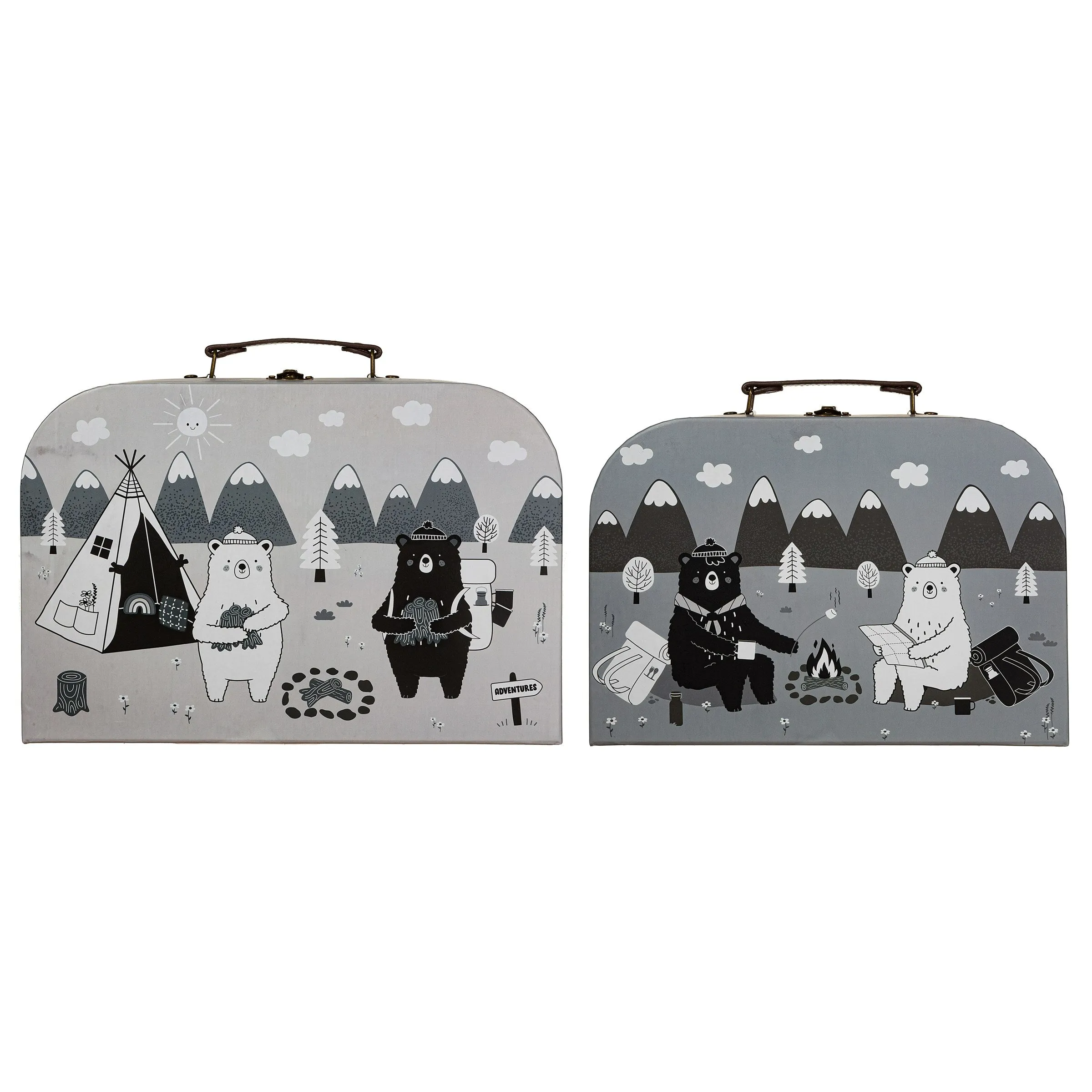 Bear Adventure Childrens Storage Suitcases - Set of 2