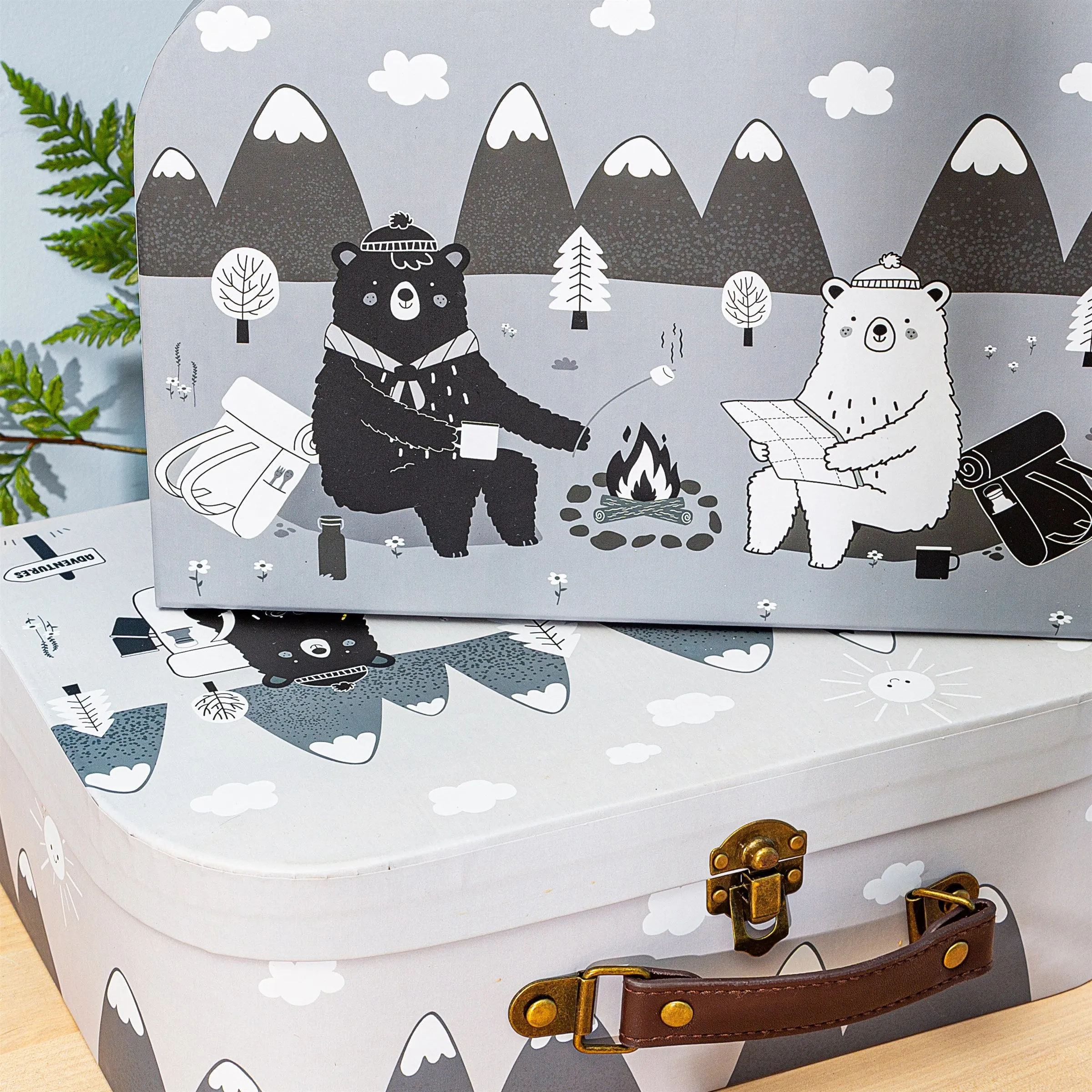 Bear Adventure Childrens Storage Suitcases - Set of 2