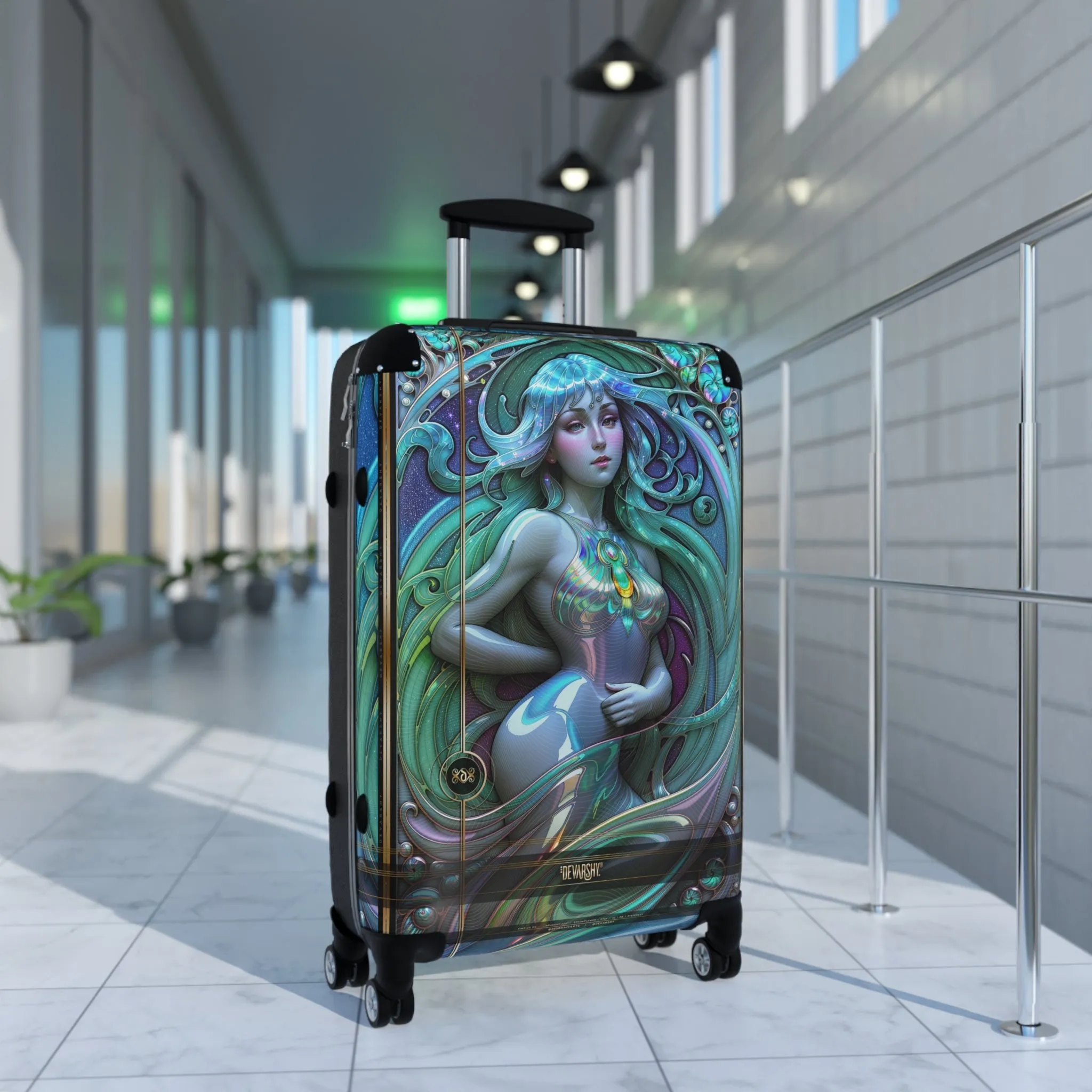 Beautiful Suitcase Art Nouveau Luggage Mucha Art Carry-on Suitcase Hard Shell Suitcase in 3 Sizes | D20178