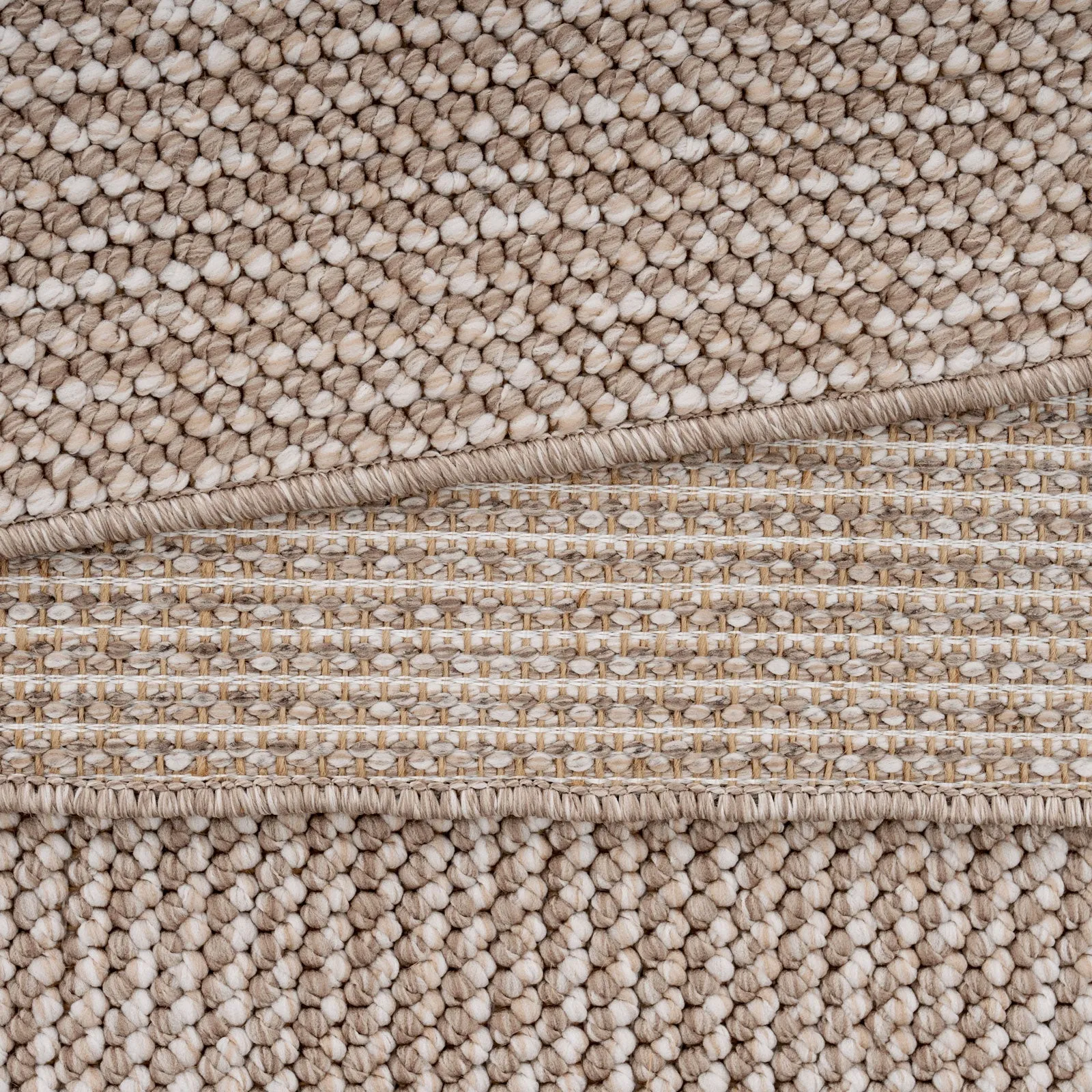 Beige Wool Style Runner Rug - Tala