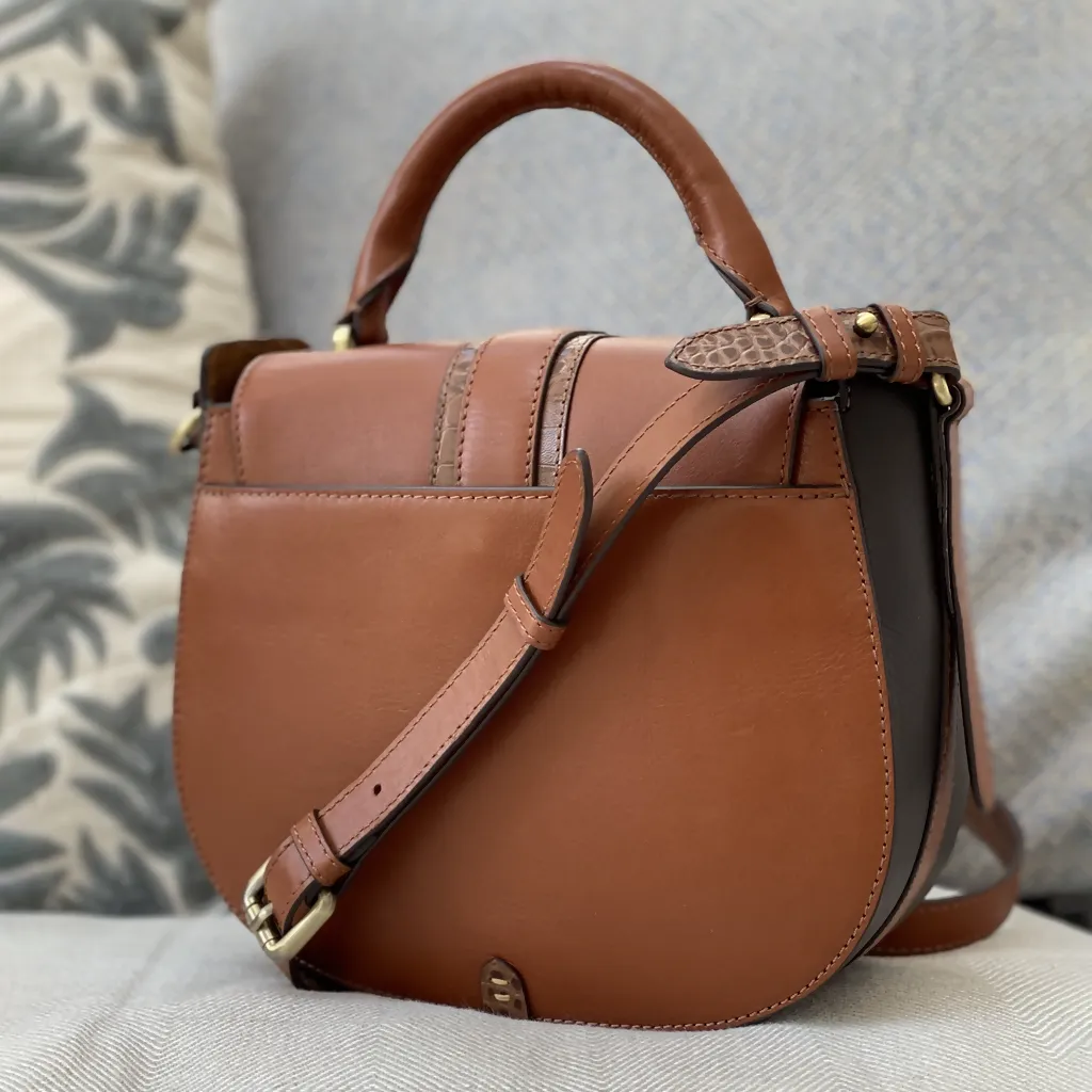 Belton Leather Saddle Bag in Tan