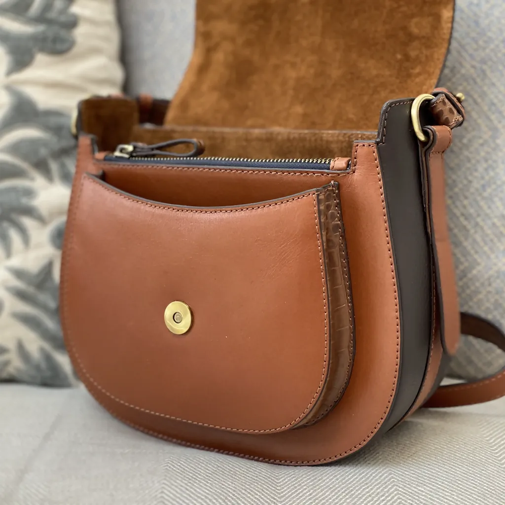 Belton Leather Saddle Bag in Tan