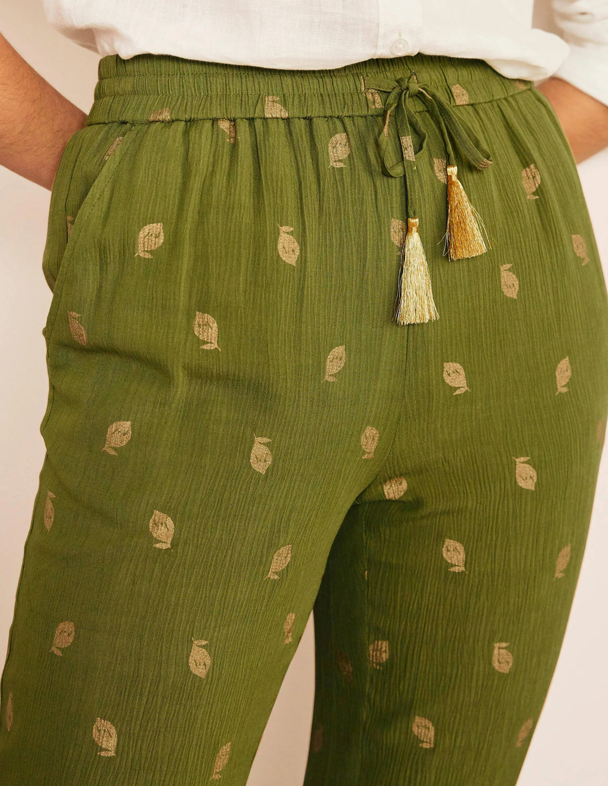 Bembridge Trousers-Pea, Citrus Fruit Foil