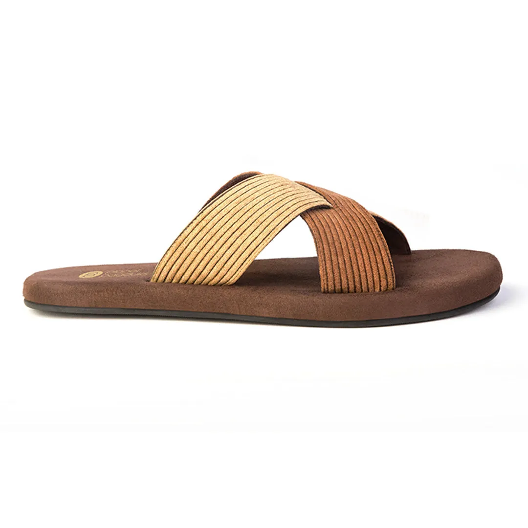 Ben Luxe - Crossover Corduroy Brown Slides Thrift Edit