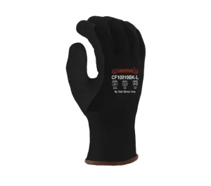 Black Heavy Thermal Shell, Double Layer Acrylic Insulation, Black Crinkle Latex Palm Coated Gloves with PVC Waterproof Barrier