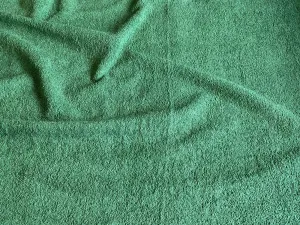 BOTTLE GREEN - Pure Cotton Thick LUXURY TOWELLING Fabric 400 gsm