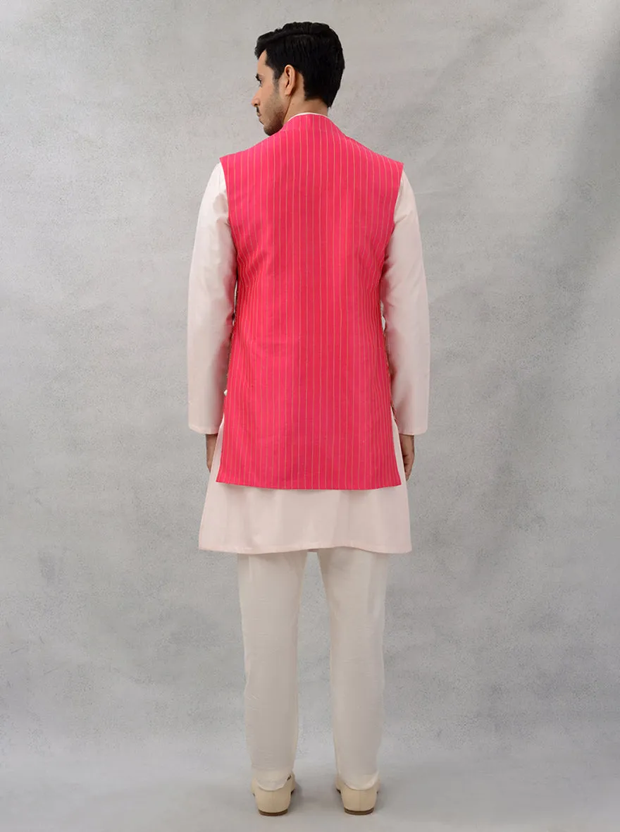 Bright Pink Bandhgala Jacket | TULA