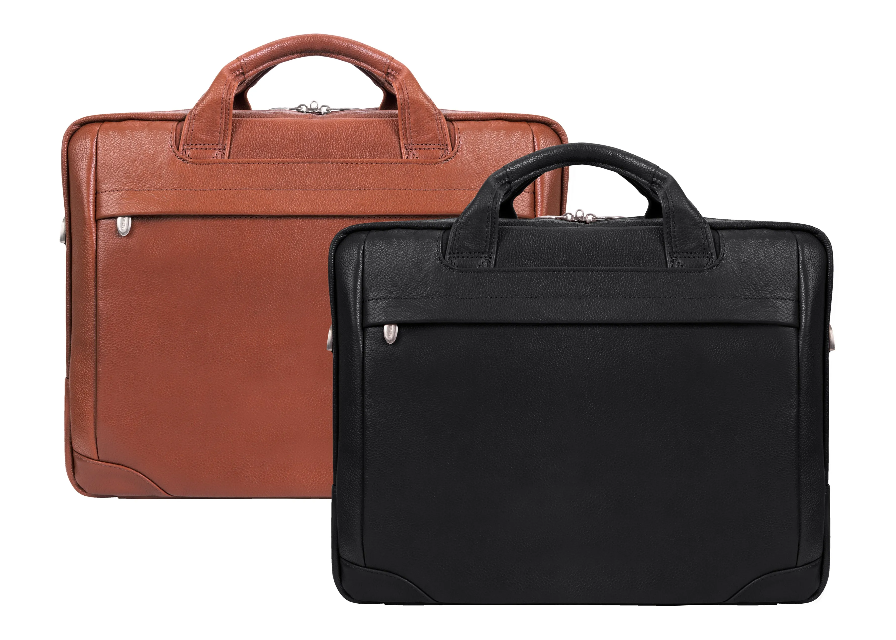 BRONZEVILLE | 15" Medium Leather Laptop & Tablet Briefcase