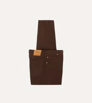 Brown Japanese Selvedge Needlecord Five-Pocket Trousers