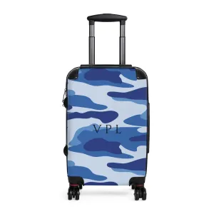 Cabin Suitcase Blue Camouflage