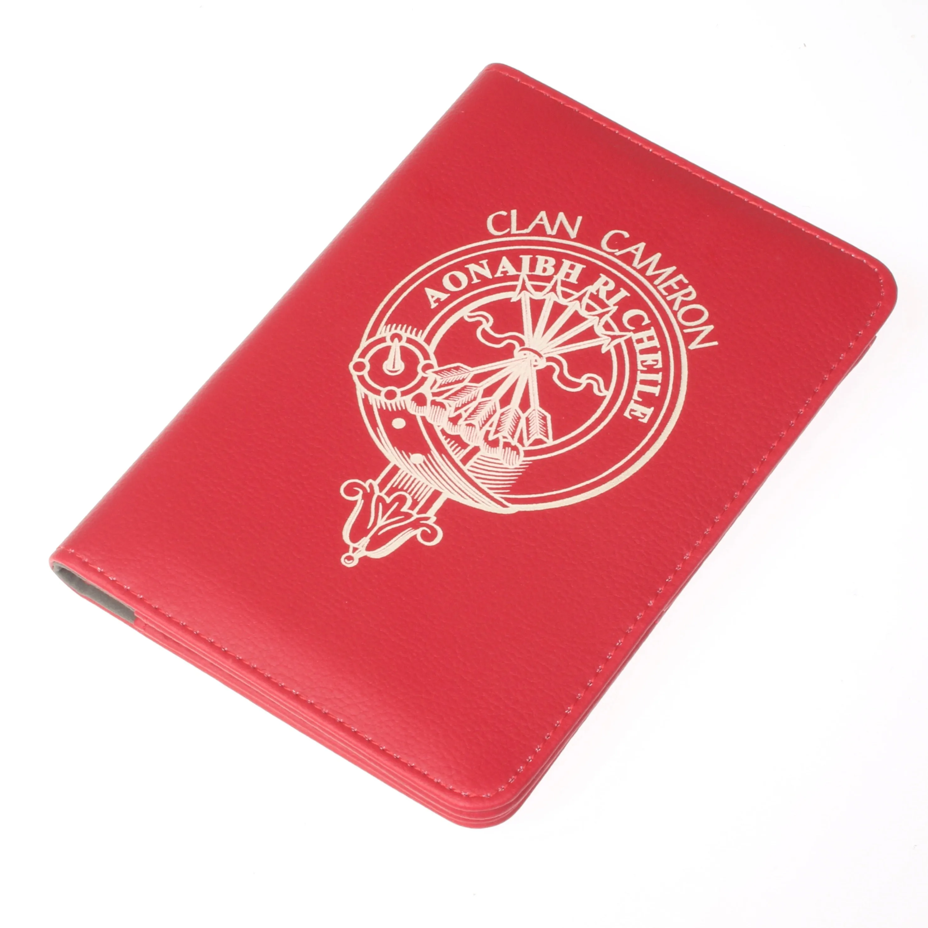 Cameron Clan Crest Leather Passport Cover