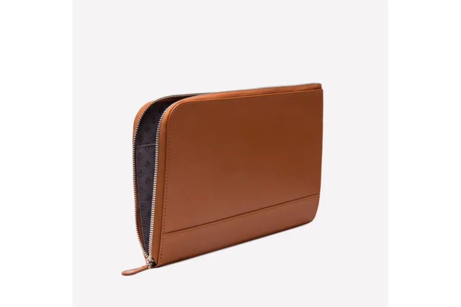 Capra Medium Zip Clutch - Tan