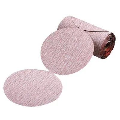 Carborundum Premier Red Aluminum Oxide Dri-Lube Paper Discs, 5 in Dia., 320 Grit, Vacuum, 05539515284