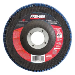 Carborundum Premier Red Zirconia Alumina Type 27 Flap Discs, 4 1/2", 80 Grit, 7/8 in Arbor, 05539563744