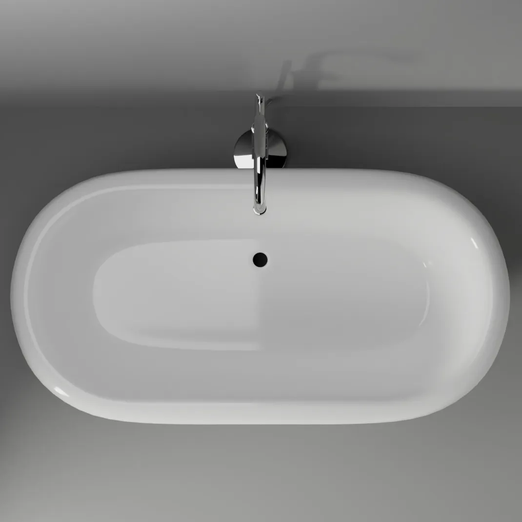 Carlotta 61" Acrylic Double Roll Top Tub on Base