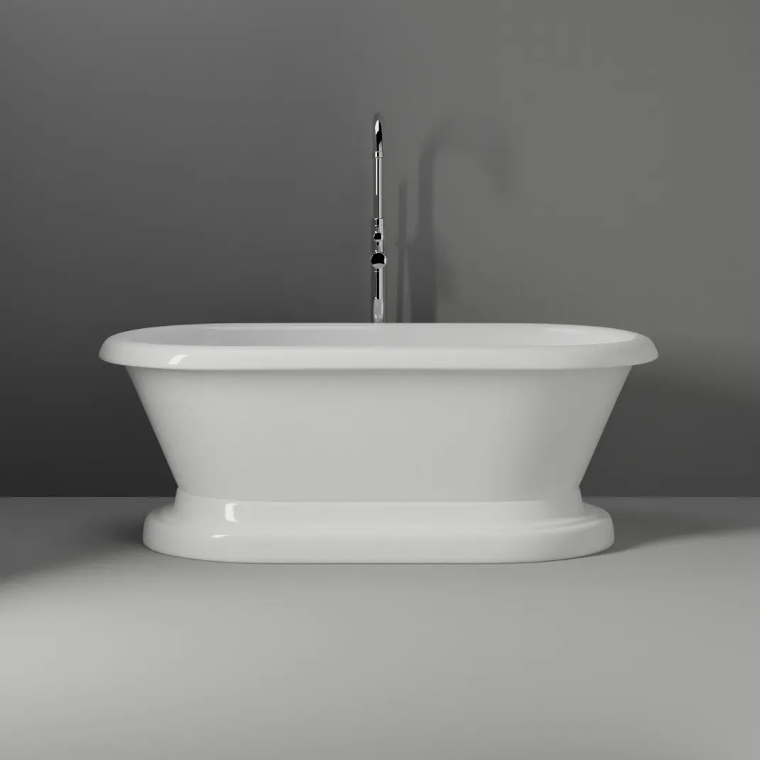 Carlotta 61" Acrylic Double Roll Top Tub on Base