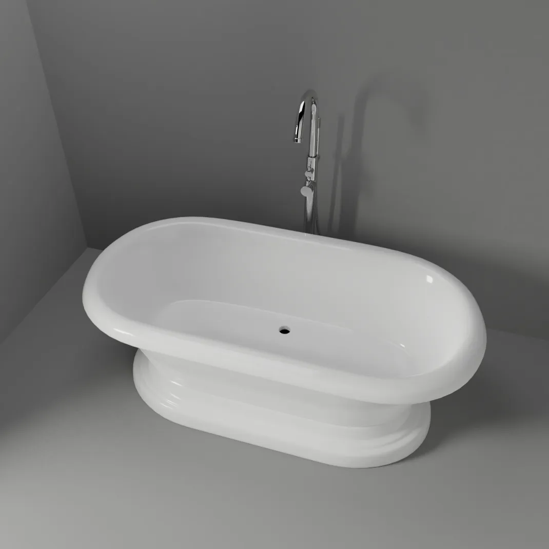 Carlotta 61" Acrylic Double Roll Top Tub on Base