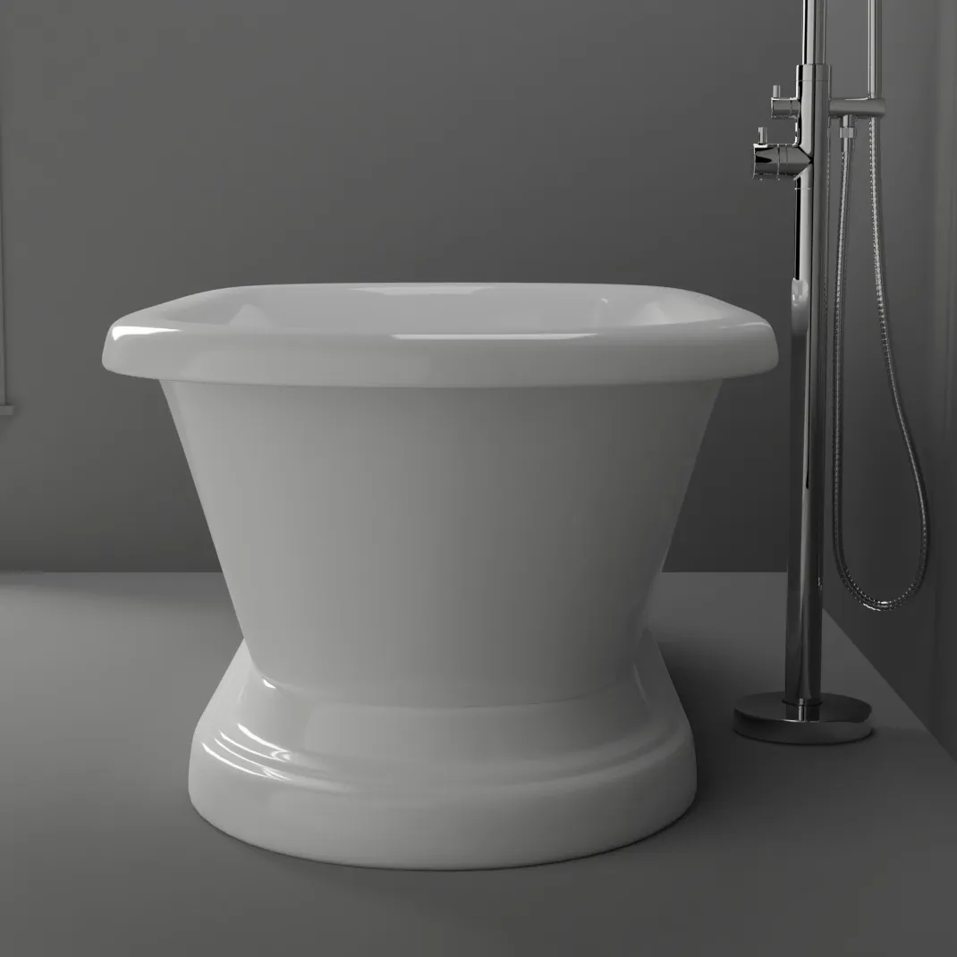 Carlotta 61" Acrylic Double Roll Top Tub on Base