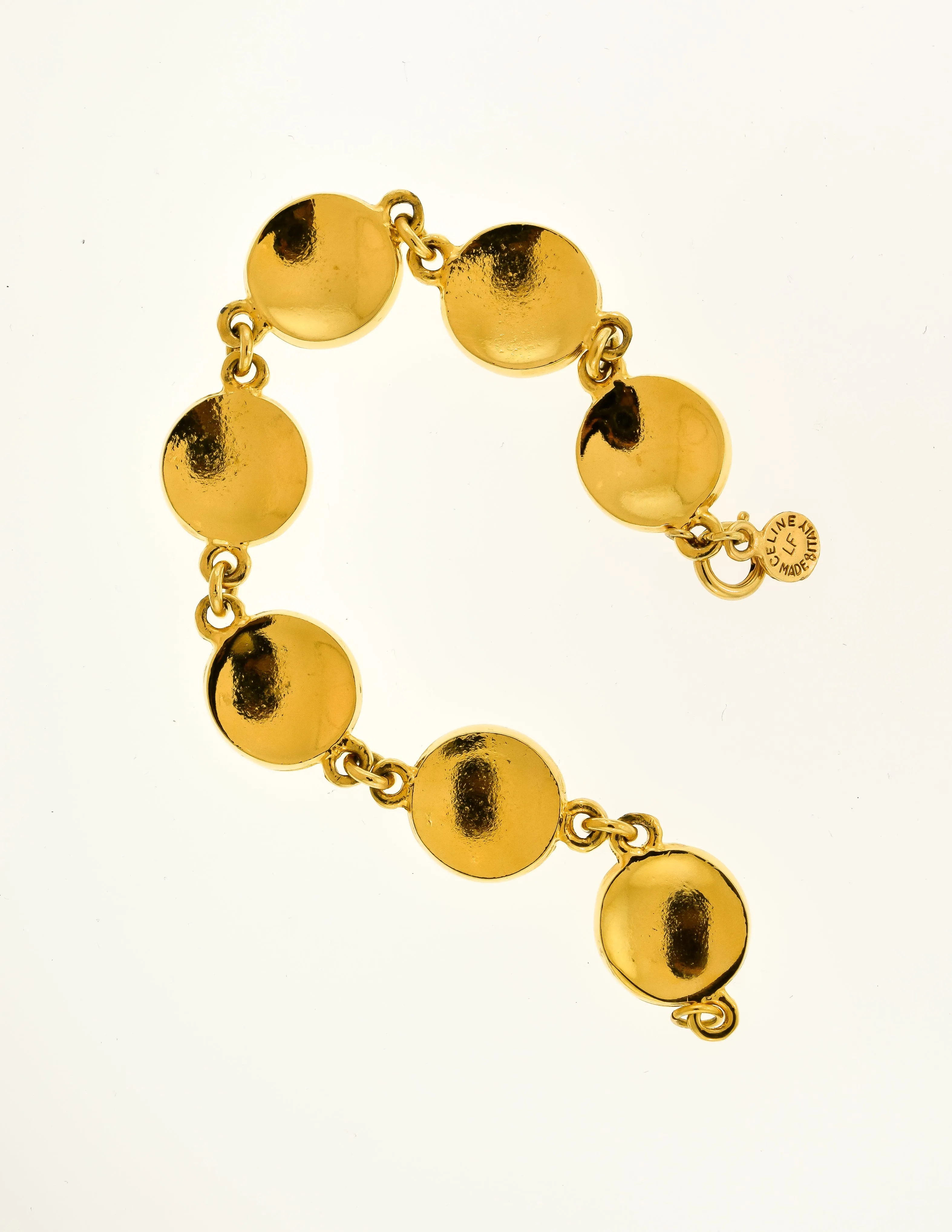 Celine Vintage Gold Button Motif Bracelet