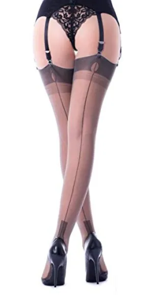 Cervin Women's Havana Cuban heel fully fashioned stockings xx large (5'8"-5'11", 172-180 cm) black, black, 2X