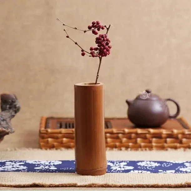 Chic Bamboo Tabletop Vase - Natural Home Decor