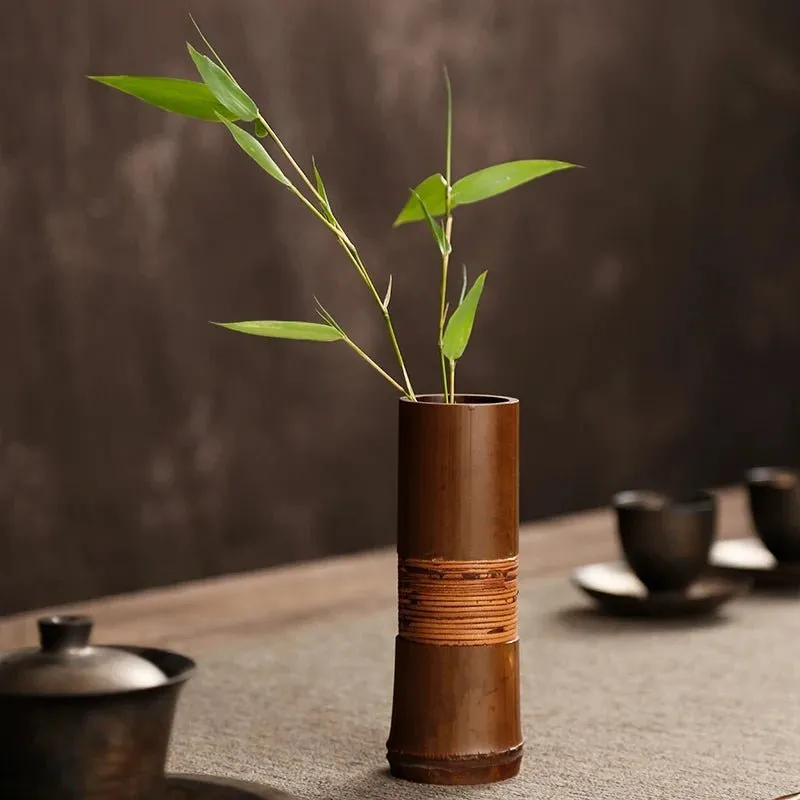 Chic Bamboo Tabletop Vase - Natural Home Decor