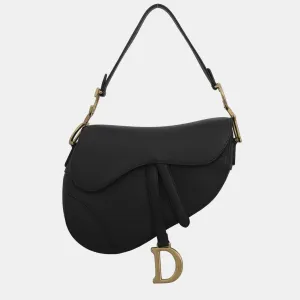 Christian Black Leather Saddle Bag