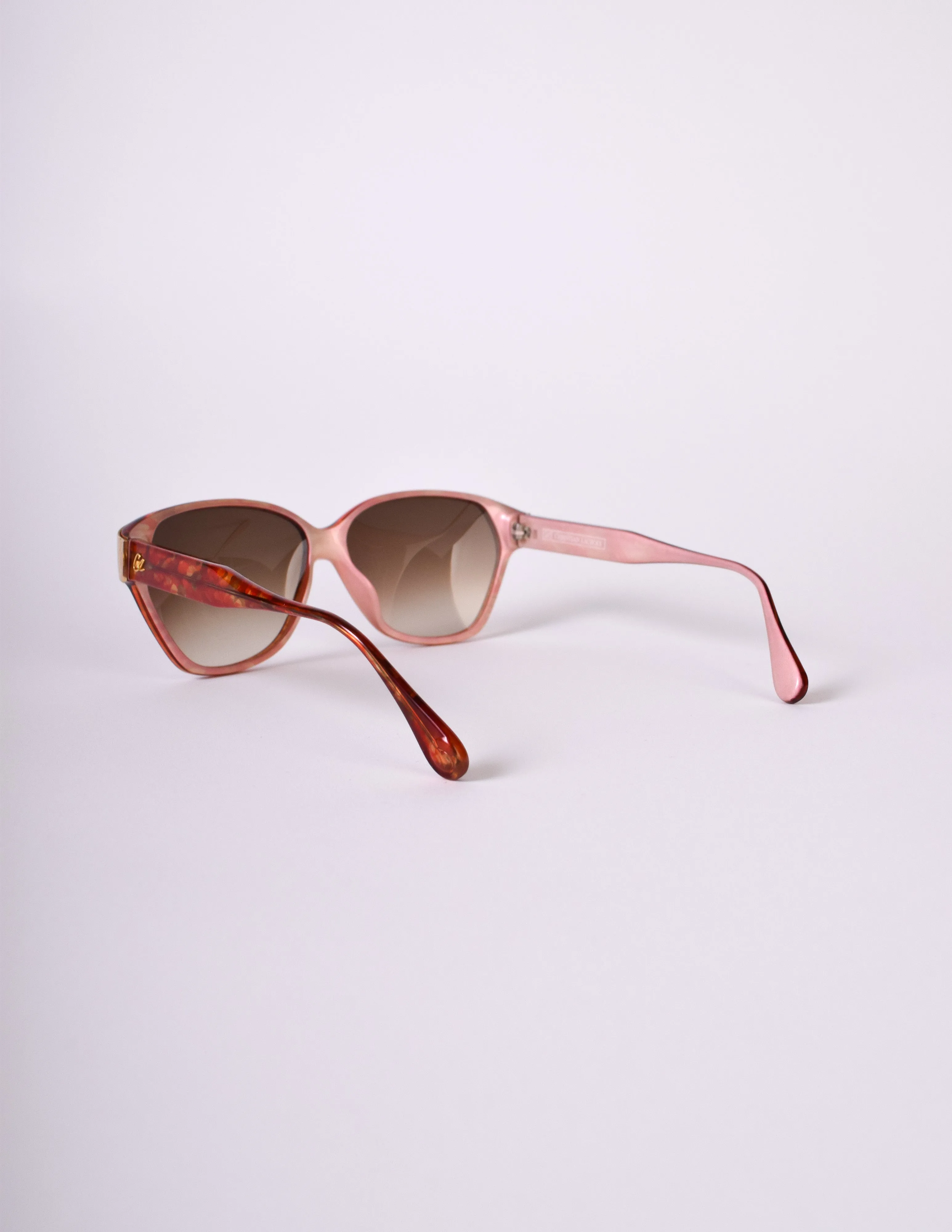 Christian Lacroix Vintage Red Orange Marble Sunglasses