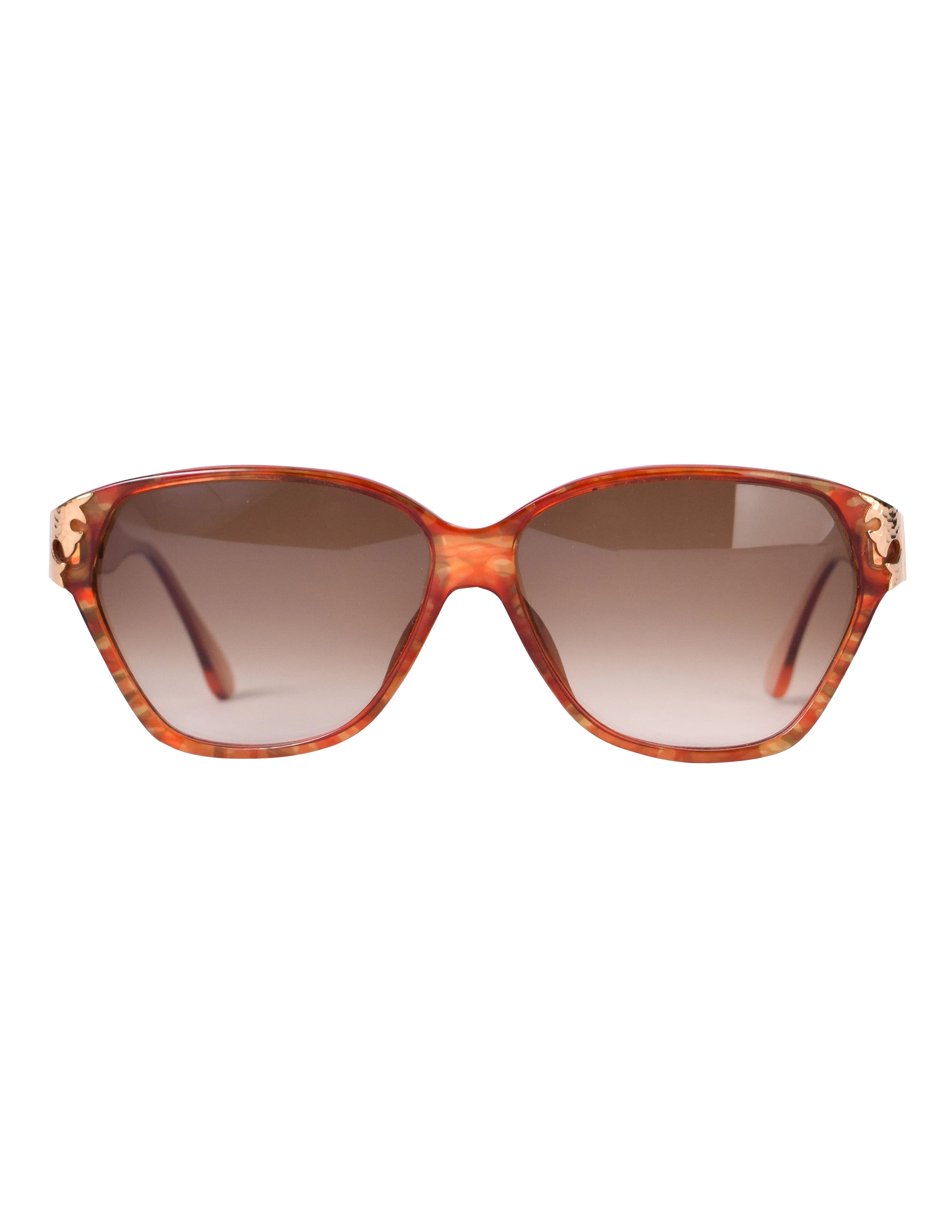 Christian Lacroix Vintage Red Orange Marble Sunglasses