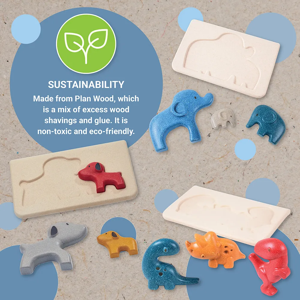 Chunky Animal Puzzle Set | Eco-Friendly, Multi-Purpose Learning Toy