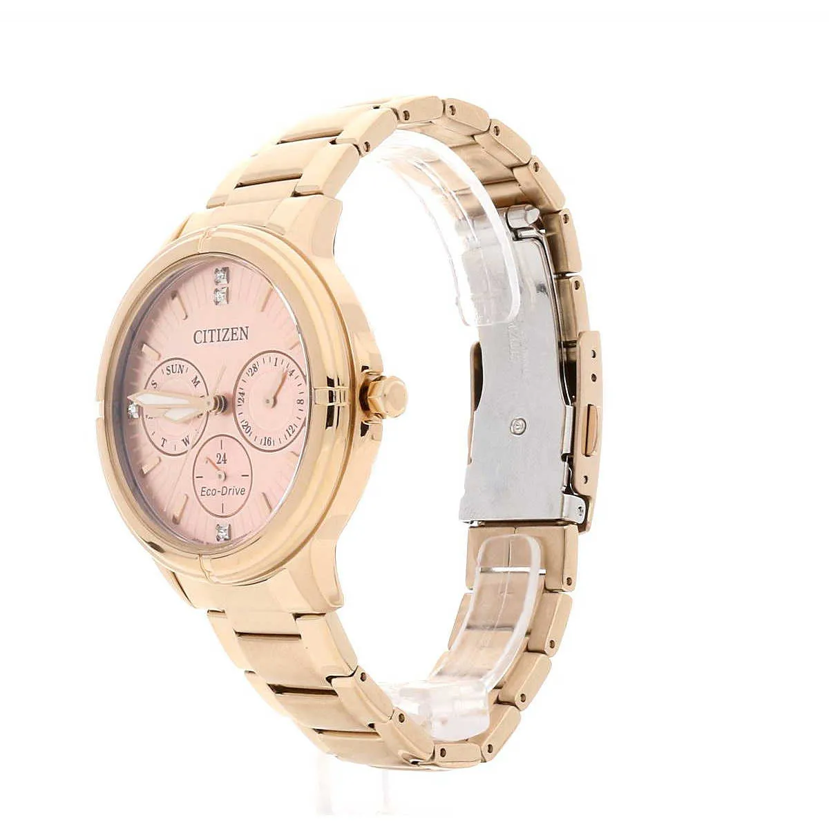 Citizen Ladies Dress Eco-Drive Rose Gold Stainless Steel Multi-Function Watch - FD2033-52W