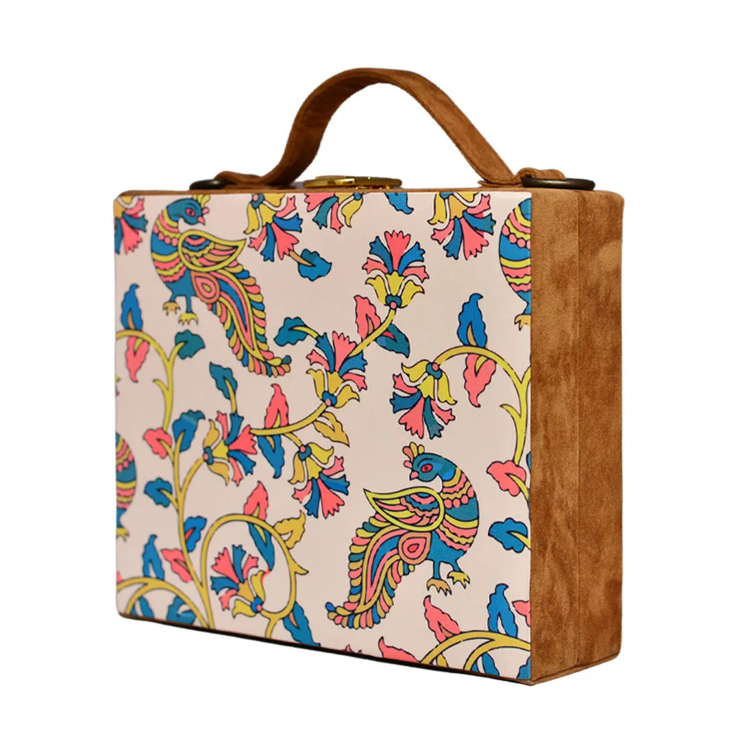 Colorful Peacock Printed Suitcase Style