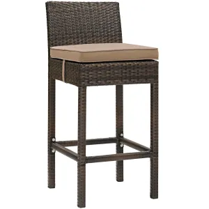 Conduit Outdoor Patio Wicker Rattan Bar Stool by Modway