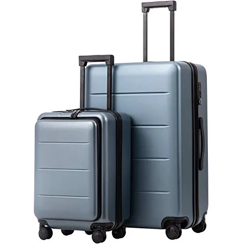 COOLIFE 2 Piece Luggage Set - ABS PC - Night Navy