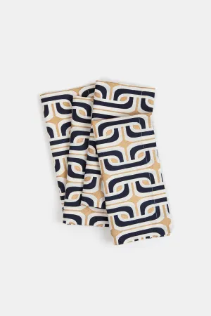 Cotton Napkin Set in Super 1965 Navy and Gold