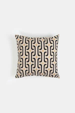 Cotton Throw Pillow In Black And Gold Super 1965