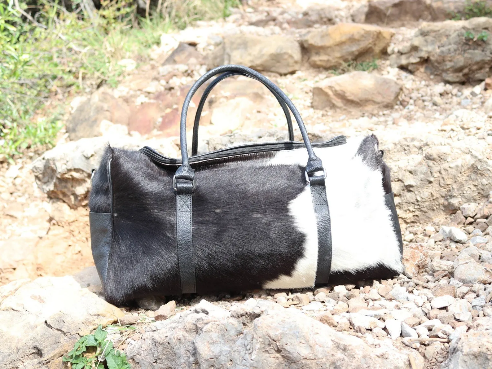 Cowhide Duffle Travel Bag