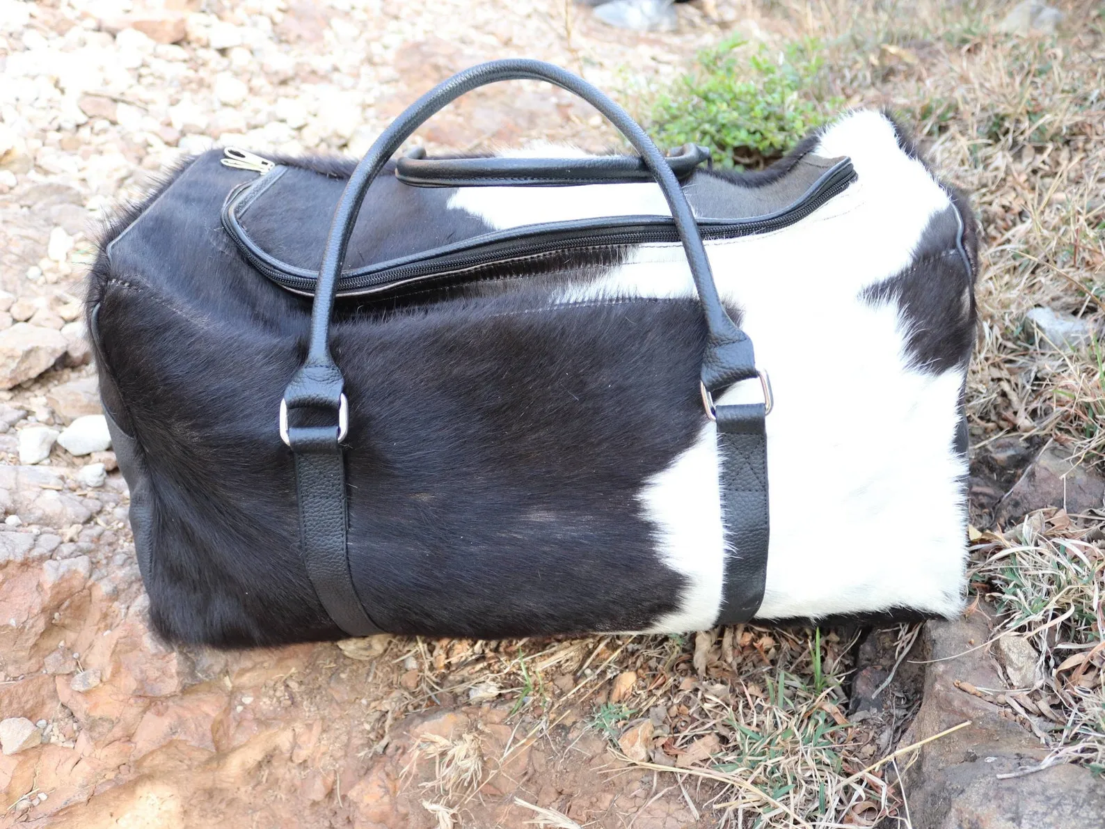 Cowhide Duffle Travel Bag