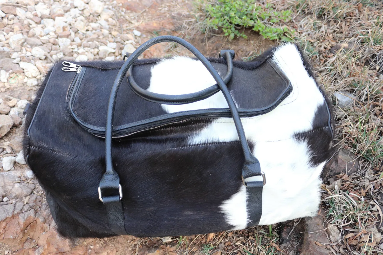 Cowhide Duffle Travel Bag