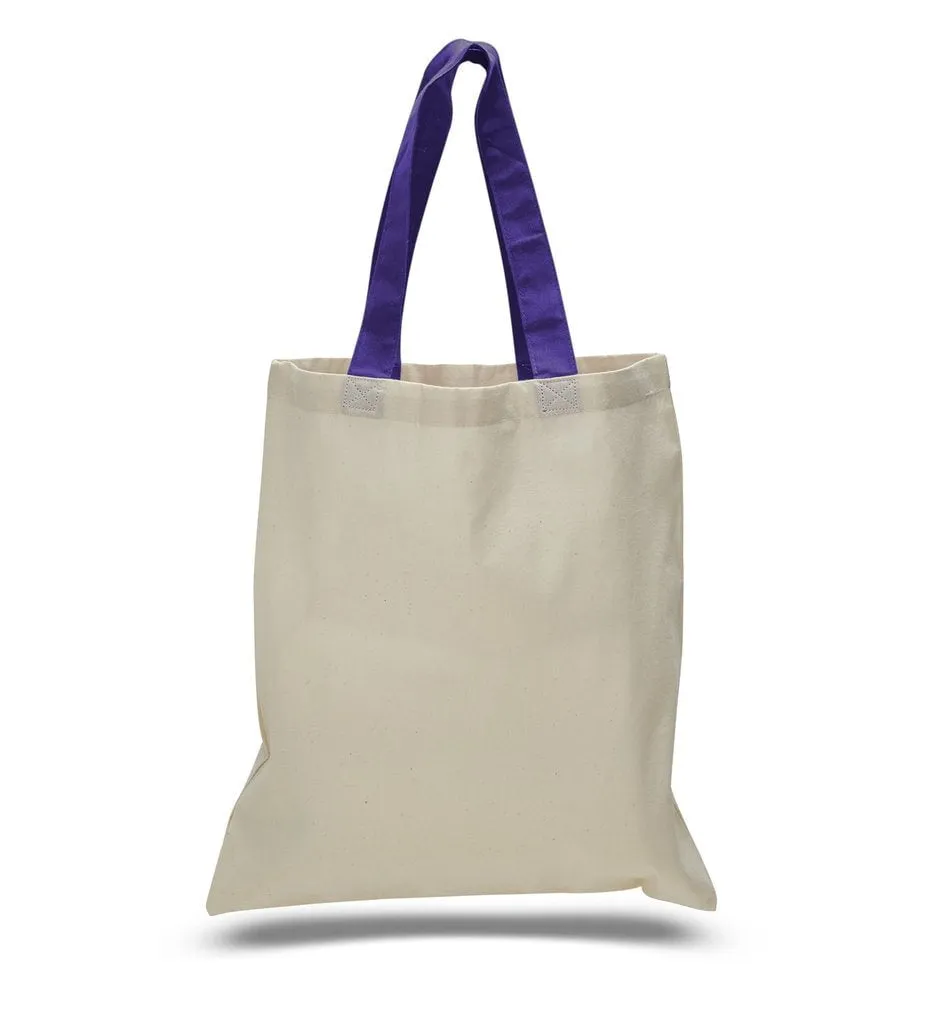 Custom Color Handles 100% Cotton Tote Bag