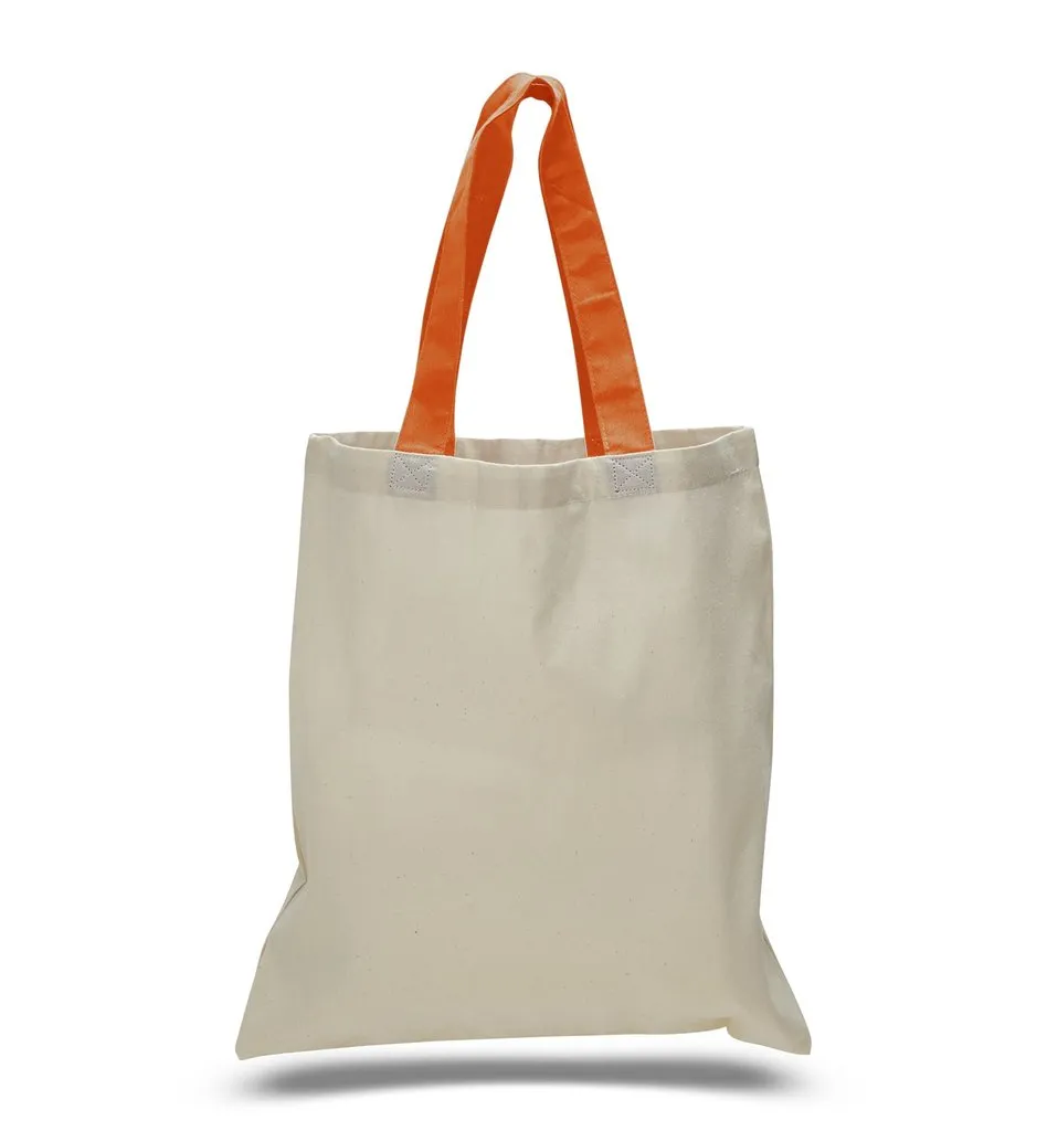 Custom Color Handles 100% Cotton Tote Bag