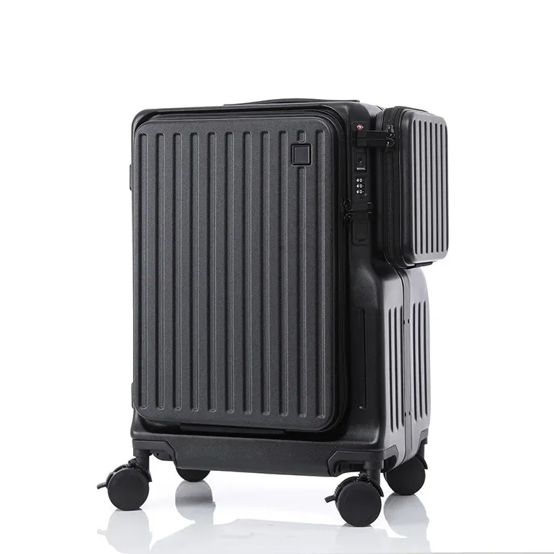 Custom Wholesale Front Opening Pull Rod Box Password Travel Carry on Suitcase with Laptop Compartment Bag Suitcases Luggage